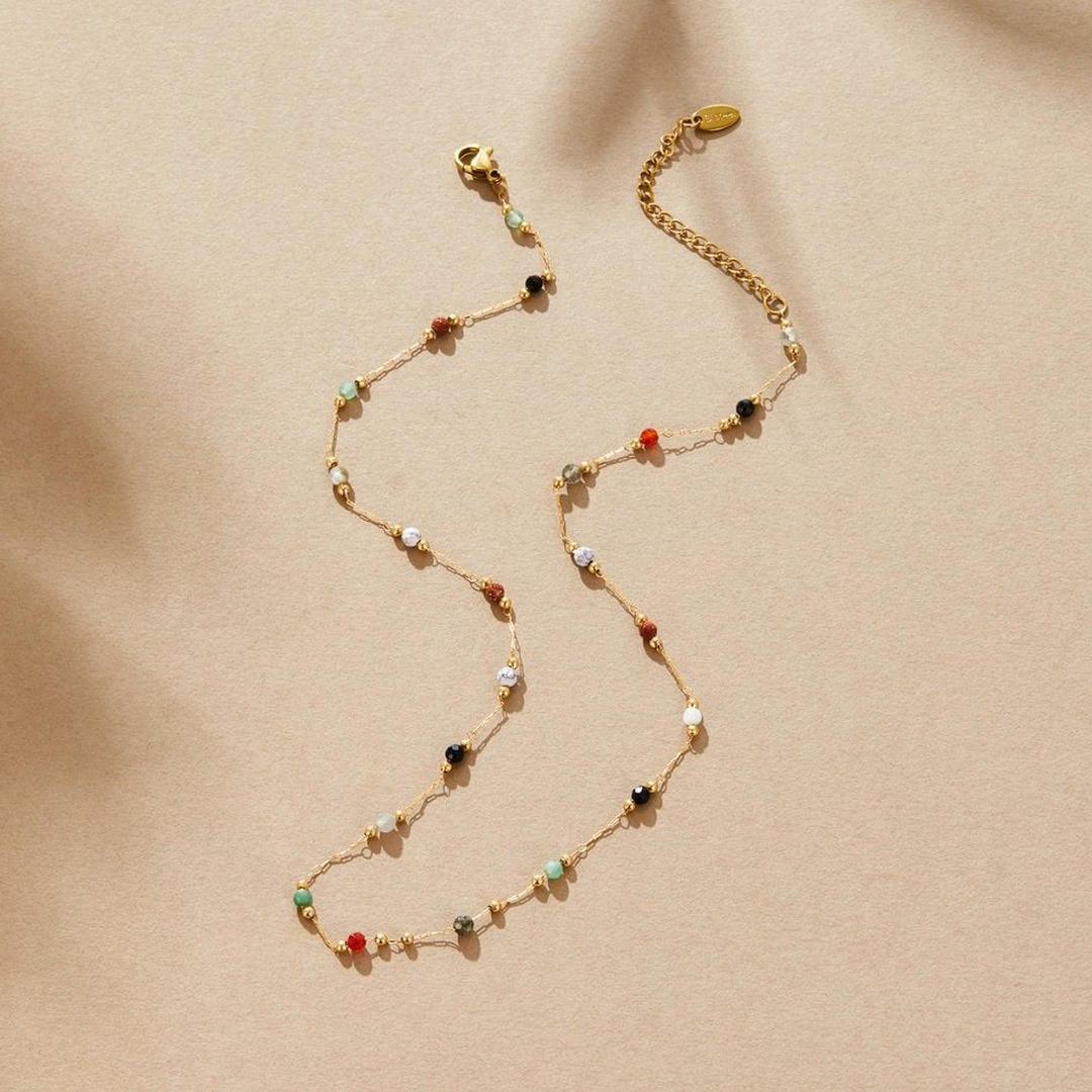 Élodie | Collier en Gemmes Colorées - Éclat et Élégance Multicolore