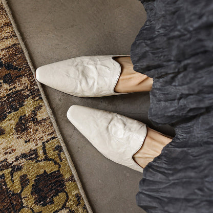 LÉONIE™ | Mules en cuir pleine fleur