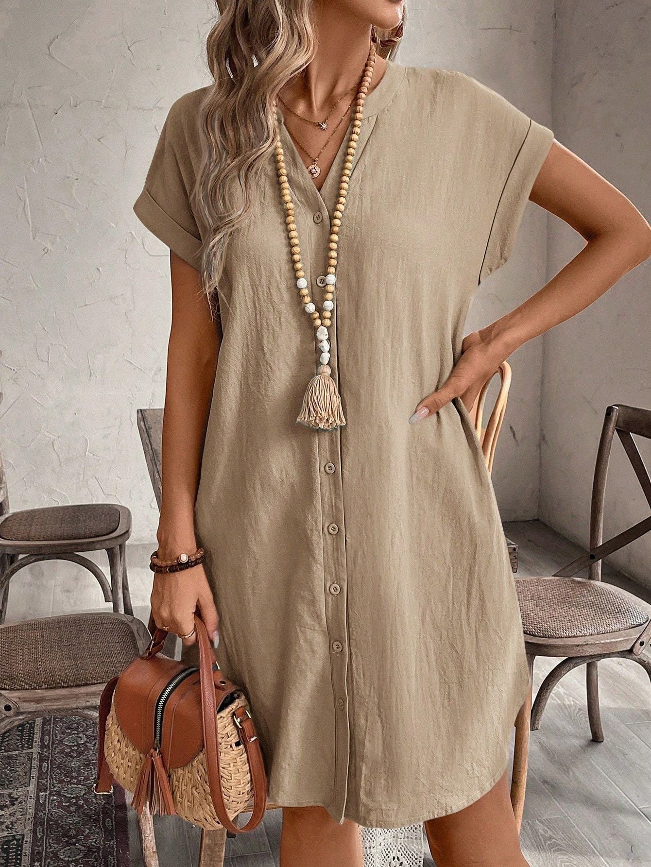 Siléa™ | Robe chemise midi en coton