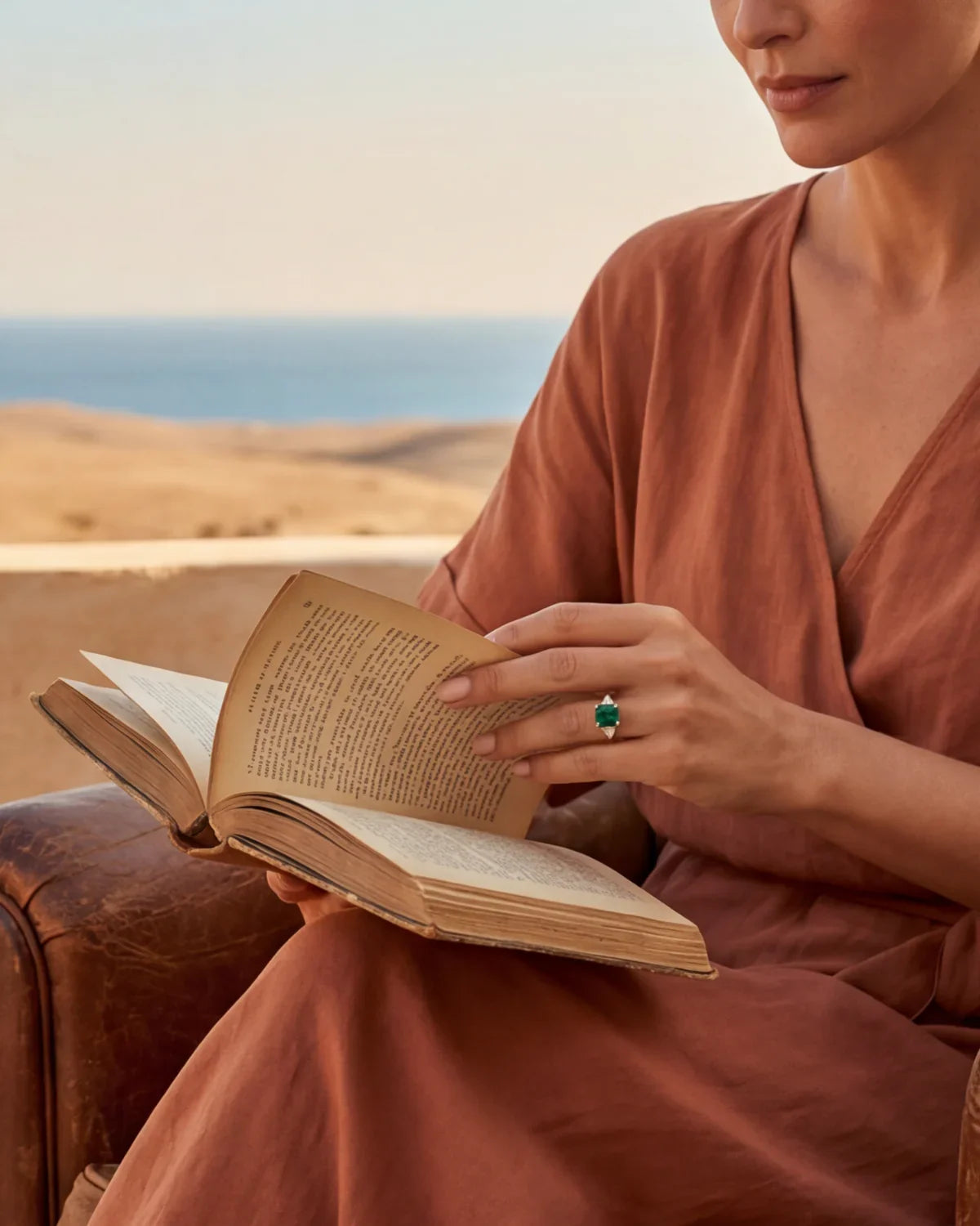 Berthe | Bague sertie d'une pierre verte éclatante