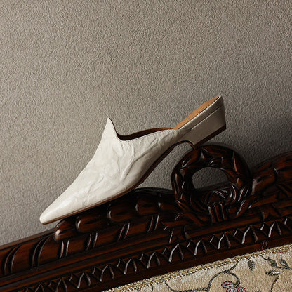 LÉONIE™ | Mules en cuir pleine fleur