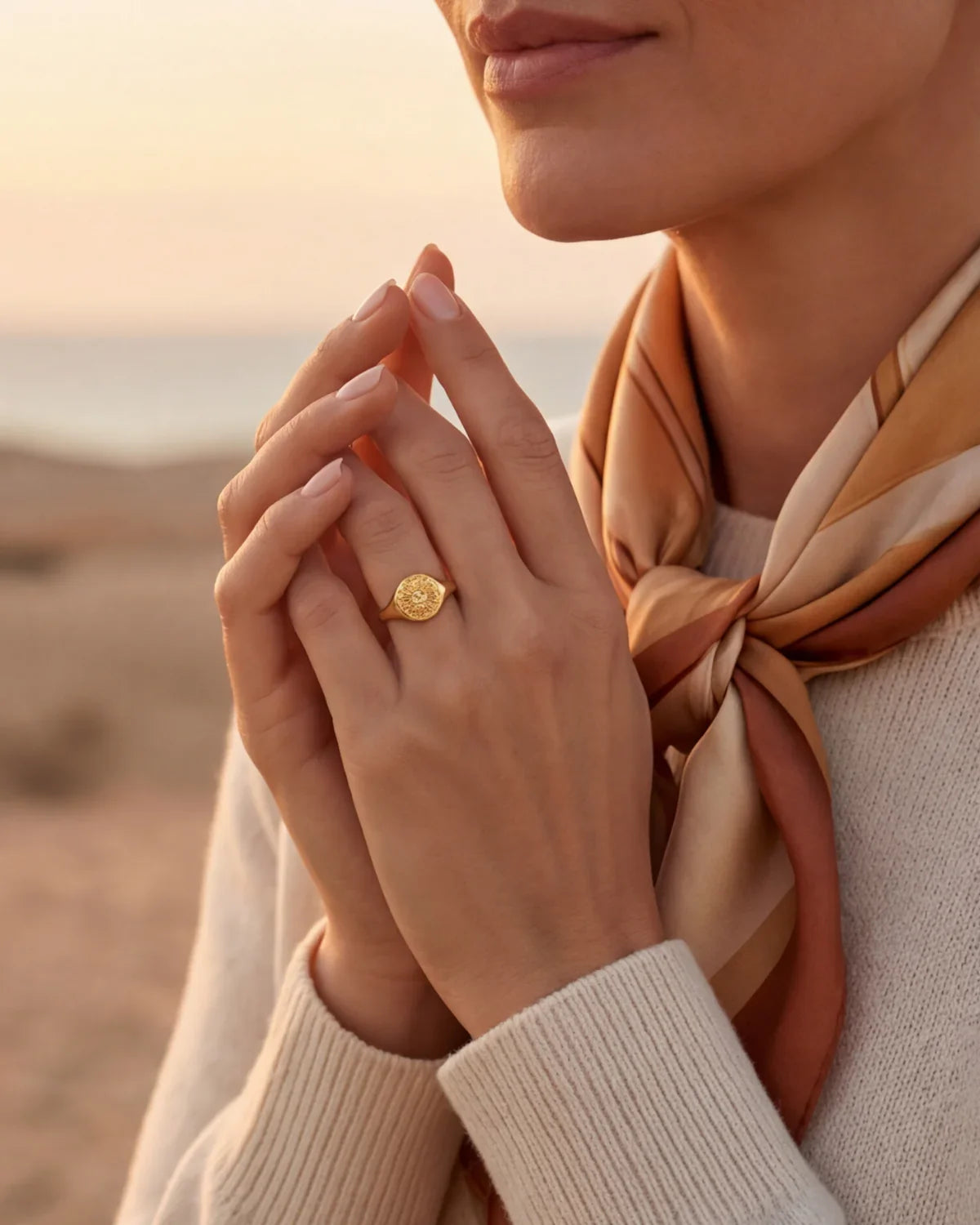 Abigaël | Bague soleil inspirée par la lumière du jour