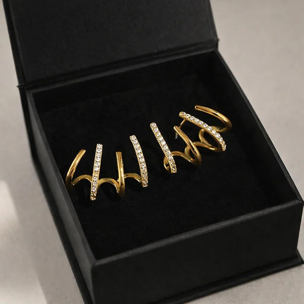 Yasmin | Boucles d’oreilles à griffes avec zircons étincelants