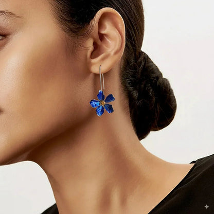 Suzanne | Boucles d'oreilles bleues à fleurs, chic vintage
