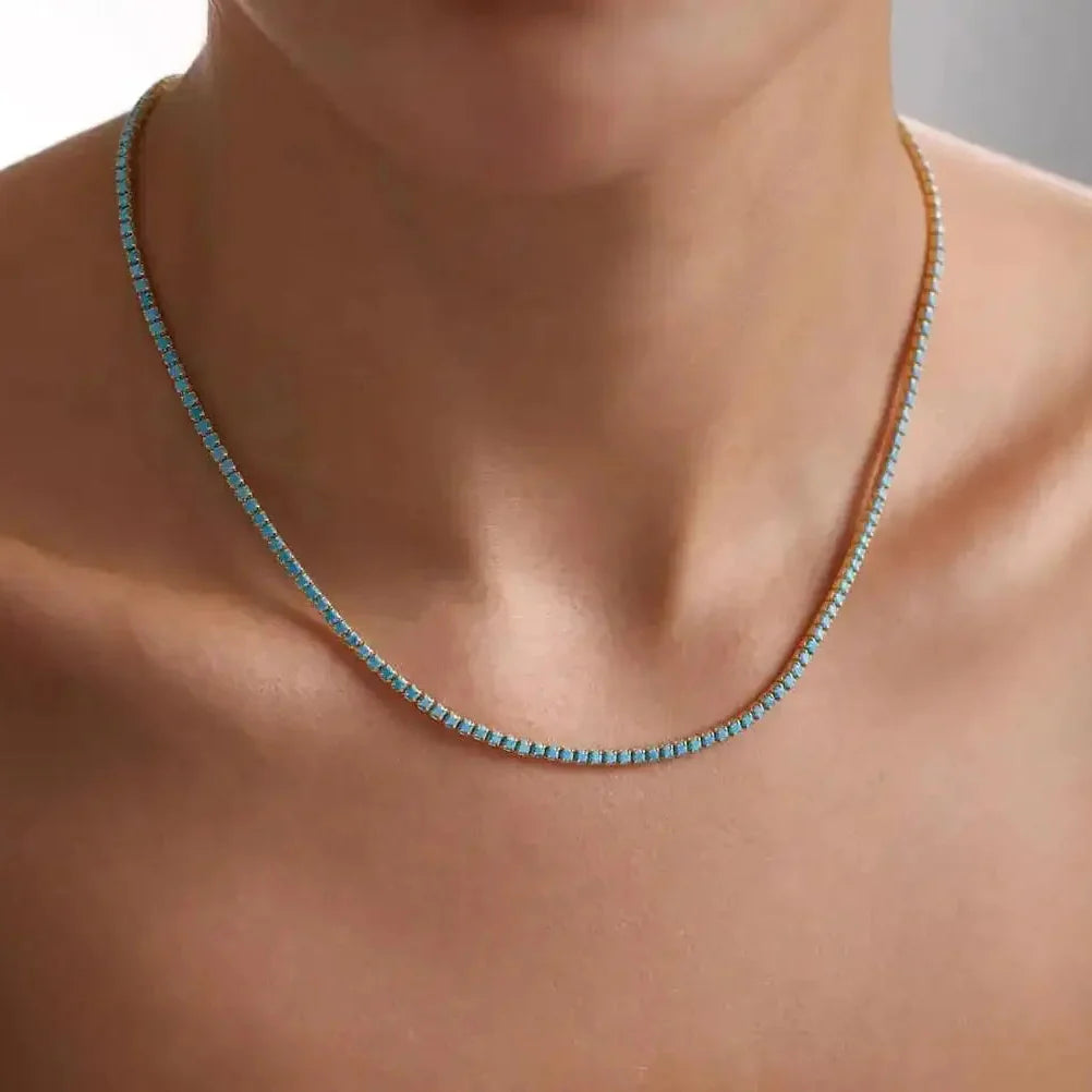Valérie | Collier Vintage en Pierre Turquoise Dorée — Éclat intemporel