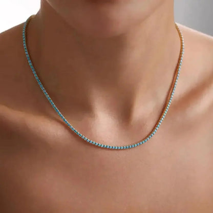 Valérie | Collier Vintage en Pierre Turquoise Dorée — Éclat intemporel