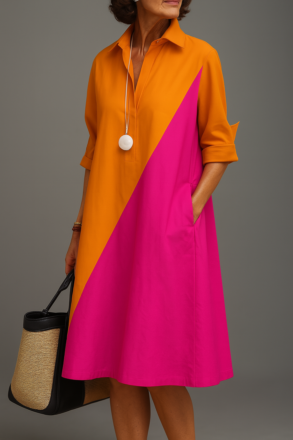 Élodie™ | Robe chemise midi raffinée