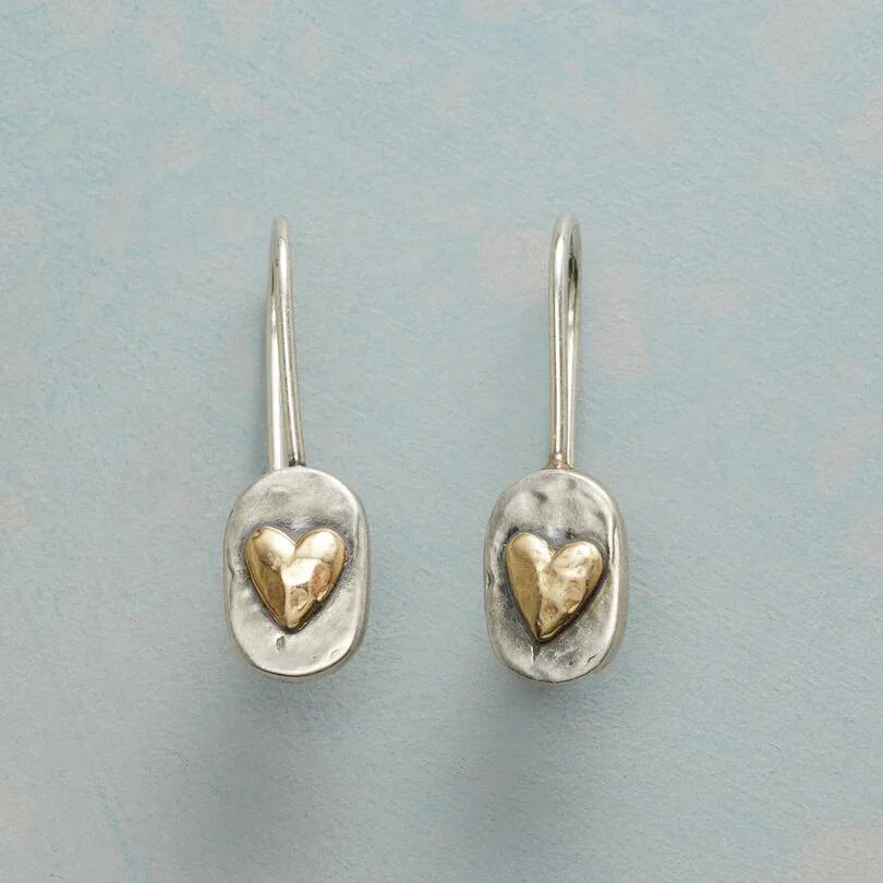 Brigitte | Boucles d'oreilles en argent et en or – Élégance lumineuse