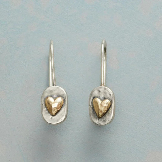 Brigitte | Boucles d'oreilles en argent et en or – Élégance lumineuse