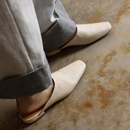 MAËLLE™ | Mules tressées en cuir pleine fleur