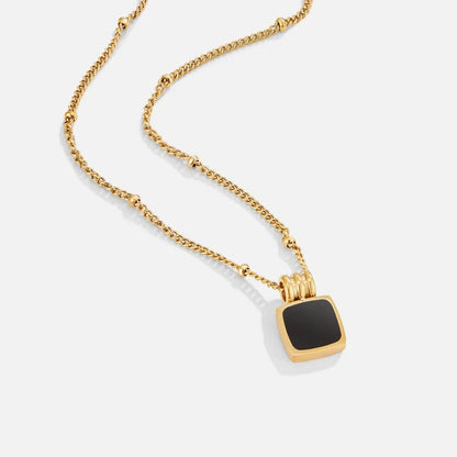 Coralie | Collier Pendentif Noir Chic Ébène — Élégance Nocturne