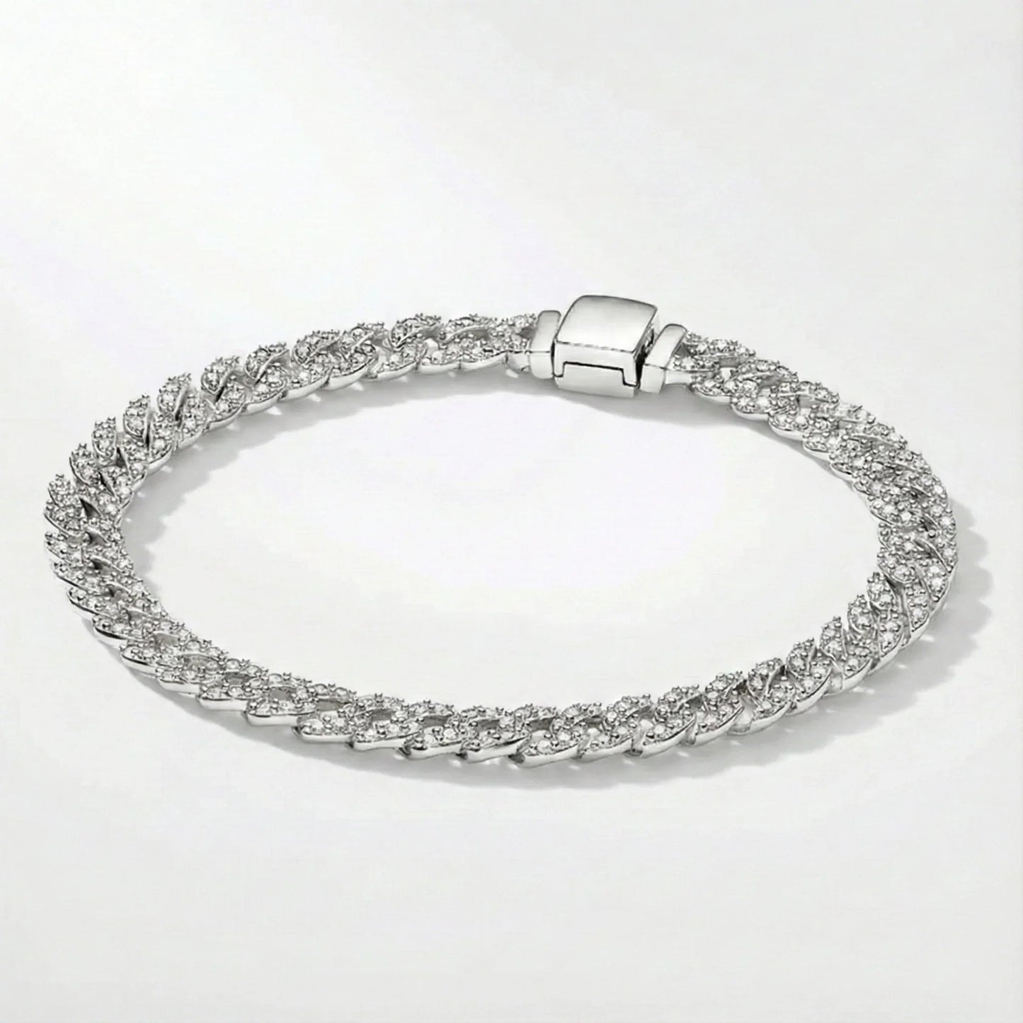 Adele | Bracelet cubain en moissanite – élégance éclatante