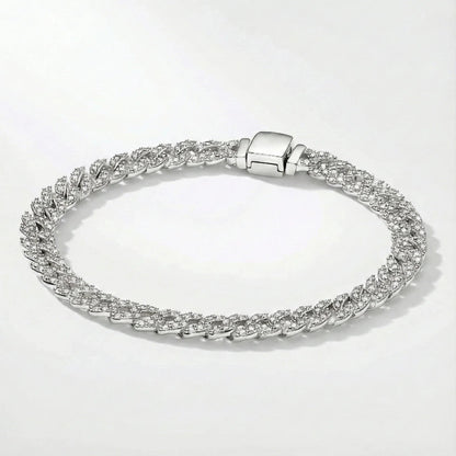 Adele | Bracelet cubain en moissanite – élégance éclatante