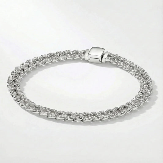 Adele | Bracelet cubain en moissanite – élégance éclatante