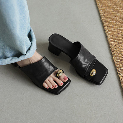 Rosalie™ | Sandales en cuir d'agneau à talon élégant