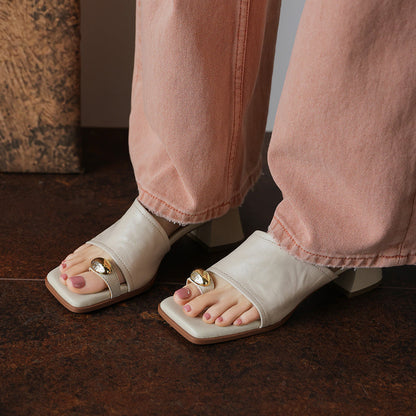 Rosalie™ | Sandales en cuir d'agneau à talon élégant
