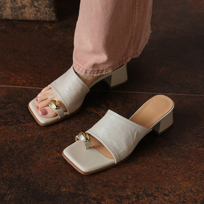 Rosalie™ | Sandales en cuir d'agneau à talon élégant