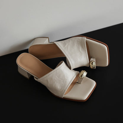 Rosalie™ | Sandales en cuir d'agneau à talon élégant