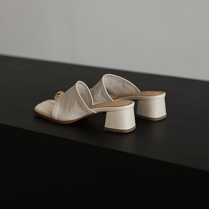 Rosalie™ | Sandales en cuir d'agneau à talon élégant